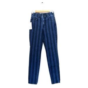 NWT GRLFRND Oriana Neopunk 90's Grunge High Rise Slim Jeans Black Stripe 26 Y2k